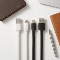 Kabel USB C 100W Flat Anti Kusut Tipe C ke Tipe C PD Pengisian Cepat untuk Ponsel Notebook Grosir