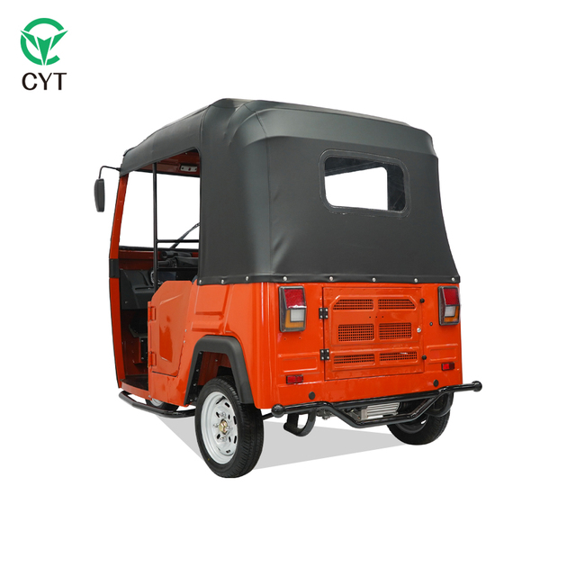 Street Legal 4-Passenger Electric Auto Rickshaw with Front Windshield & Wiper