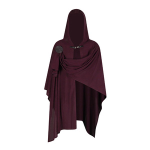 Hooded Corduroy Cloak Renaissance Medieval Cape Halloween <b>Cosplay</b> <b>Costume</b> <b>Anime</b> Stage Outfit - Product Image 3
