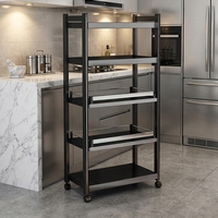 Étagère de rangement multi-niveaux robuste avec cadre solide, présentoir ouvert pour cuisine et salon
