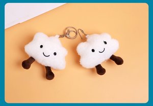 Pas cher peluche dessin animé sourire mignon joli peluche nuage coloré pour sac décoratif porte-clés chaîne couleur ours porte-clés - Product Image 4