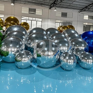 Grandes boules brillantes gonflables abordables pour l'extérieur, ballon gonflable en argent avec miroir, boules lisses et brillantes pour la publicité événementielle - Product Image 5