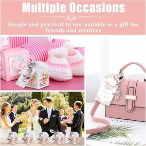 <b>Custom</b> Logo 30 Sets Angel Keychain Favor Bulk Personalized Angel Wing Pendant Organza Bag Thank You Tag Wedding Baptism Gifts - Product Image 6