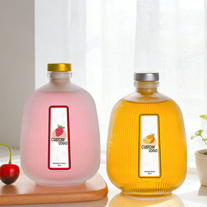 Bouteilles de liqueur en verre transparent givré personnalisées de 480 ml avec impression sérigraphique et <span class=keywords><strong>bouchon</strong></span> <span class=keywords><strong>pour</strong></span> vin de fruits, <span class=keywords><strong>cidre</strong></span>, gin, rhum, whisky - Product Image 5