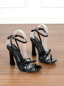 सेक्सी वर्ग खुला पैर पैर धनुष के सैंडल स्टिलेटो एड़ी के जूते - Product Image 5