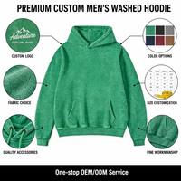 Sweat à capuche oversize épais pour femme, délavé à l'acide, avec badge brodé personnalisé, style sportswear