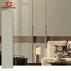 Panneaux muraux décoratifs contemporains haut de gamme en composite bois-plastique, design texturé 3D sculpté, pour salon et chambre à coucher - Product Image 1