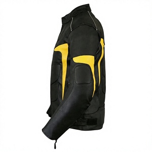 Unisex Full Sleeve <b>Leather</b> Motorcycle Jacket Color Blocked Yellow Black Windproof Anti-UV Breathable Plus Size All Racing Wear - Product Image 5