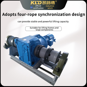Двойная барабанная лебедка, четыре веревки, синхронизированные сидячие вертикальные подъемные европейские промышленные лебедки могут быть настроены - Product Image 3