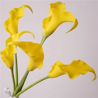 Bunga Calla Lily Buatan Berkualitas Tinggi dengan Sentuhan Realistis, Panjang 60cm, Warna Oranye untuk Dekorasi Pernikahan