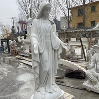 Statue de la Vierge Marie en marbre grandeur nature pour la décoration de jardin d'église à vendre