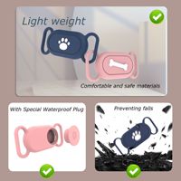 Casing Pelacak Hewan Peliharaan Silikon Pola Cakar Lucu Tahan Air Anti Guncangan Pelindung untuk Tag Anjing Kucing