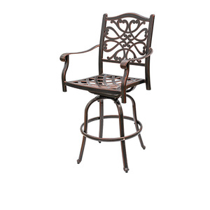 Chaise haute pivotante moderne en aluminium moulé, résistante aux UV, pour l'extérieur, les ensembles de salle à manger de jardin, les balcons, les cours, les hôtels, les appartements - Product Image 5