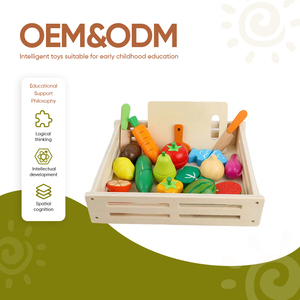 <span class=keywords><strong>Jouet</strong></span> de cuisine en bois pour enfants avec coupe-fruits et légumes magnétiques pour la simulation d'aliments de cuisson - Product Image 1