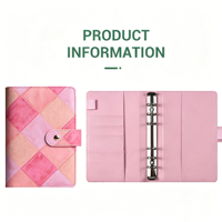 Organiseur de budget A6 en cuir patchwork avec fermoirs magnétiques, pochettes zippées, journal de budget avec enveloppes pour espèces, journal à feuilles mobiles