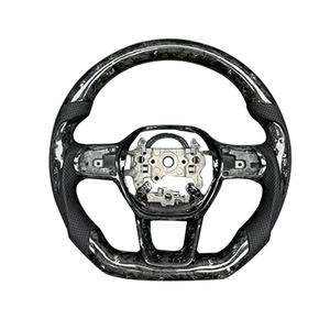 Volant de voiture en cuir perforé personnalisé, en fibre de carbone forgée, best-seller, pour Honda Civic 11e génération - Product Image 1