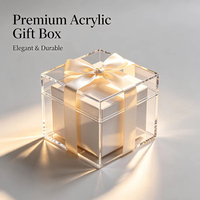 Boîte cadeau carrée en acrylique poli, épaissie et durable, personnalisée en usine, anti-poussière et transparente
