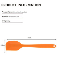 Spatule en silicone flexible antiadhésive de qualité alimentaire 21*4.5cm 28g, compatible lave-vaisselle et micro-ondes, avec brosse et racloir inclus
