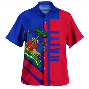 Camisa Casual Holgada con Estampado de la Bandera de Haití, Sublimación Completa, Camisa Hawaiana para Hombre, Transpirable, con Botones, Camisas de Diseñador de Haití - Product Image 3