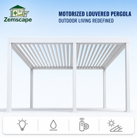 Pergola motorisée à lames orientables, en aluminium thermolaqué, télécommandée, étanche, pour jardin et terrasse, directement de l'usine