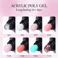 Laser Argent Poly Gel pour Extension Ongles Conseils Forte Viscosité Acryl Gel Glitter Builder Colle Nail Art à la Maison