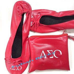 Spantofola per Sorority personalizzata in fabbrica con lettere greche rosse nere stampate Design DOI/TLOD/<span class=keywords><strong>SGR</strong></span>/ZOB/OES/NCNW/NAUW/XHO/link - Product Image 2
