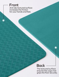 Vente en gros Tapis de <span class=keywords><strong>yoga</strong></span> écologique en TPE, marques d'<span class=keywords><strong>alignement</strong></span>, antidérapant, épais, quart de pouce, surface anti-déchirure, Fitness à domicile, Pilates, OEM - Product Image 2