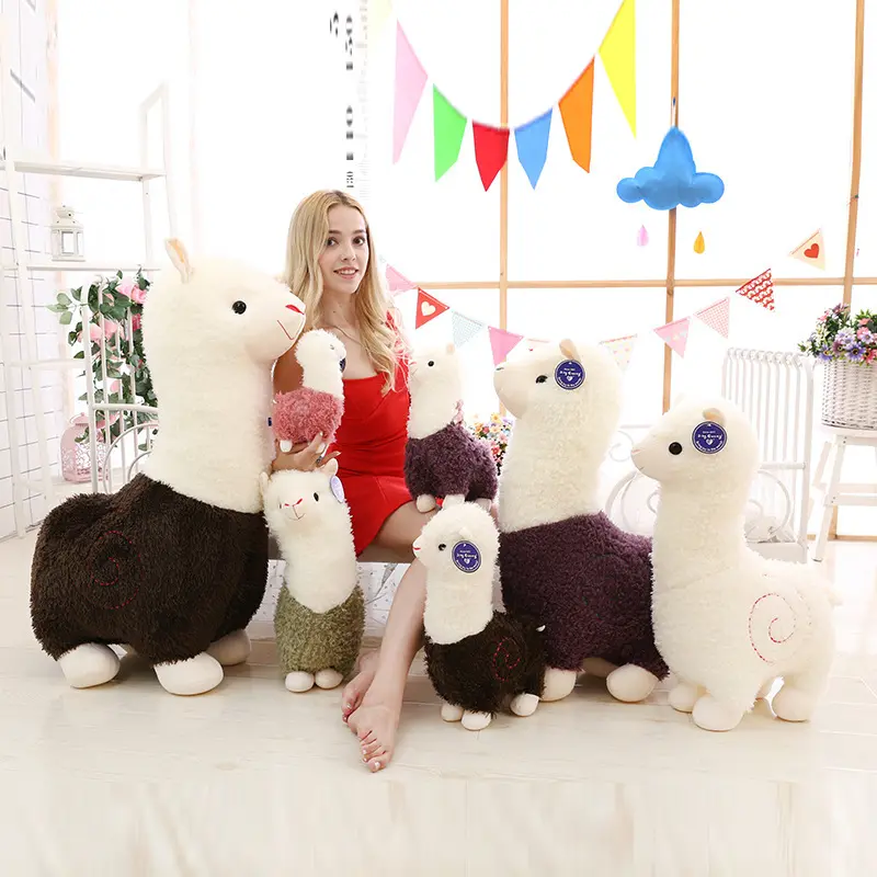 Wholesale hot sale plush pillow funny alpaca soft stuffed animal toys alpaca doll for dropshipping