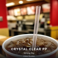 Pailles droites jetables en plastique PP transparentes blanches de 8 pouces pour chaînes de restaurants de restauration rapide, boissons gazeuses, vente en gros