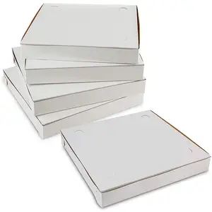 Best selling Customized with logo 9 10 12 15 16 inches Automatic clay coated thin white lock angle takeout small pizza box