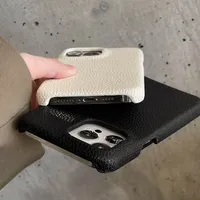Coque de téléphone en cuir tendance pour iPhone 16 15 14 13 12 Pro Max, antichoc, ultra-fine, effet litchi