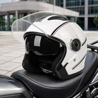 Casque de moto demi-face réglable pour adulte, double visière HD, équipement de cyclisme quatre saisons, casque de sécurité pour vélo de route, neuf