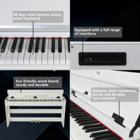 Beisite T-185 Factory ODM/OEM Digital Piano 88 Key Hammer Keyboard Portable Solid Wood Soundboard Electronic Digital Piano Sale