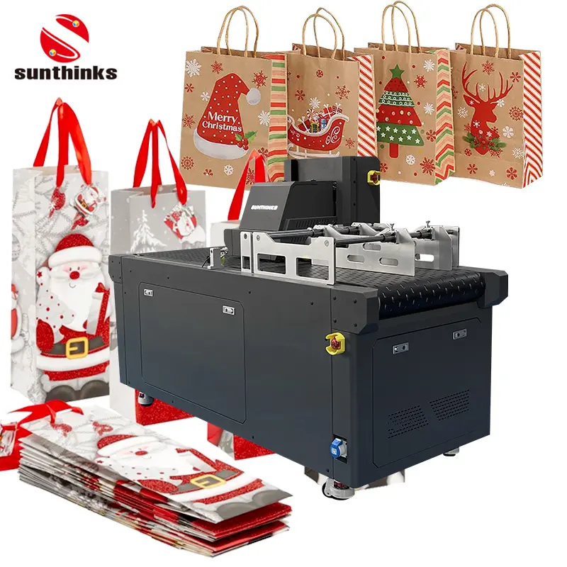 Sunthinks Mesin Cetak Kantong Kertas Kraft Printer Kotak Hadiah Natal, Pencetakan Otomatis Kecepatan Tinggi