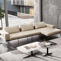 Sofá en forma de L de cuero genuino importado italiano muebles de sala de estar sofá de alta calidad personalizado de China