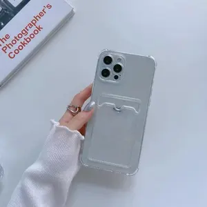 New Silicone Transparent Minimalist Card Cover Phone Case