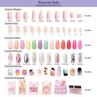 Vente en gros Manisky – Faux ongles à presser en ABS, style français, faits main, de haute qualité, réutilisables, à paillettes, pour usage quotidien ou fêtes, couvrance totale, forme amande