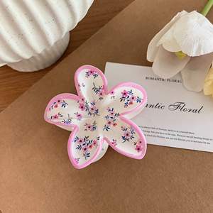 Pince à cheveux en forme d'œuf tendance avec motif floral imprimé UV pour femme - Product Image 6