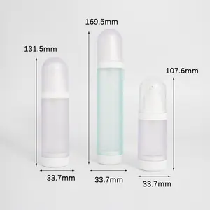 Üretici kaliteli vakum plastik şişe ambalajlama buzlu havasız pompa losyon şişe ile yuvarlak kapak