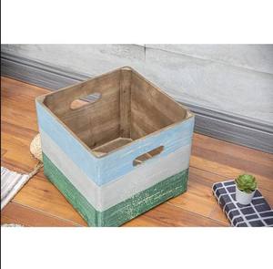 Farmhouse Living Room Home Decoration Wood Ottoman Square Foot Stool Pouffe <b>Cube</b> Storage Box <b>Footstool</b> - Product Image 4