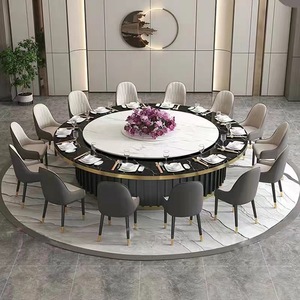 Hotel Suite Luxury Dining <b>Table</b> Set With Lazy VIP Room Smart Big Marble Round <b>Chairs</b> ZZ362 Modern Design Adds Contemporary Elega - Product Image 1