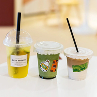 Offre Spéciale Logo Personnalisé Acceptable 100% Restaurant Biodégradable 16 Oz Tasse En Plastique Transparent Café Boisson Froide