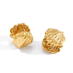 Clip-on Earrings <b>Shell</b> Shape 18K Stainless Steel <b>Light</b> Luxury Fashion Jewelry - Product Image 5