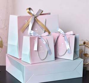 Sacs cadeaux en papier kraft blanc de luxe en gros pour mariages, Saint-Valentin, montres, lunettes, emballages de remerciement - Product Image 1