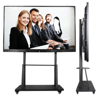 Tableau blanc interactif intelligent 55 pouces 4K, écran tactile 20-40 points, écran LCD anti-reflet AG, Android 12/Windows 11, vertical