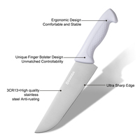 Couteau de Chef en Acier Inoxydable pour Boucher, Filetage de Poisson, Tranchage de Viande, Cuisine, avec Manche en PP, Écologique, pour Hôtels et Usage Domestique