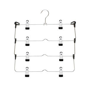 LINDON Porte-vêtements multifonction en métal, organisateur de vêtements, support à plusieurs niveaux, <span class=keywords><strong>cintre</strong></span> détachable, 8 clips antidérapants, design moderne pliable - Product Image 1