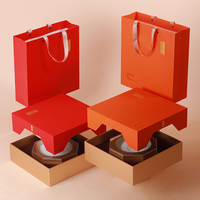 Boîte Cadeau Rouge Chinoise Youfu Premium, Boîte d'Emballage Vide pour Thé, Gâteau, Nid d'Oiseau, Concombre de Mer et Produits Séchés
