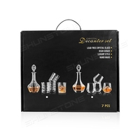 En Stock Shunstone 7 Pack 650ml Whisky Decanter Caja de regalo Custom Diamond Whisky Decanter Set con 6 Whisky GlassSet en caja de regalo