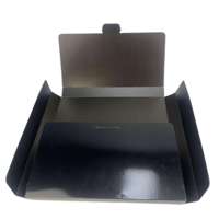 Caja Rígida Plegable para Regalo, Negra, con Laminado Mate UV, Relieve y Forro de Esponja, para Bufandas de Seda